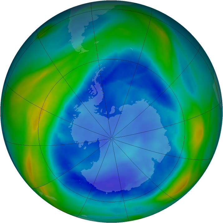 Antarctic ozone map for 22 August 2006